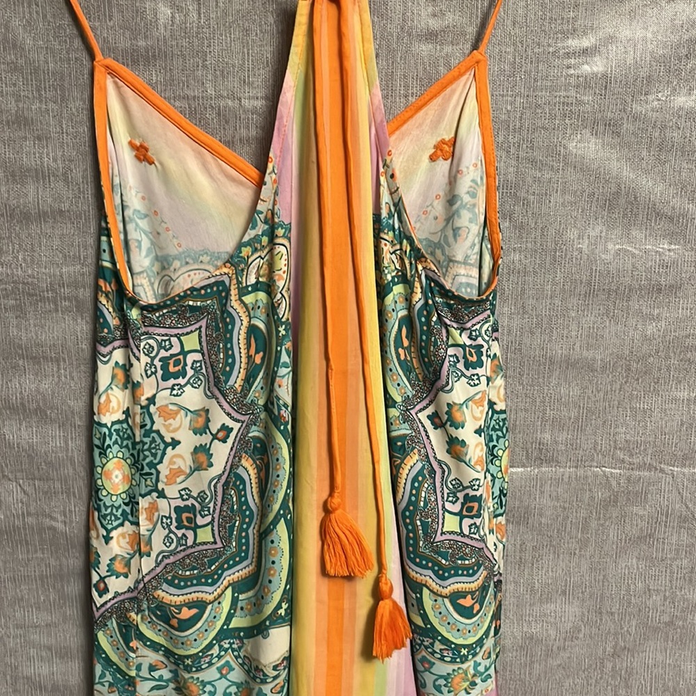 FARM Rio Orange & Teal Paisley Silk Tank Top - Picture 3 of 9